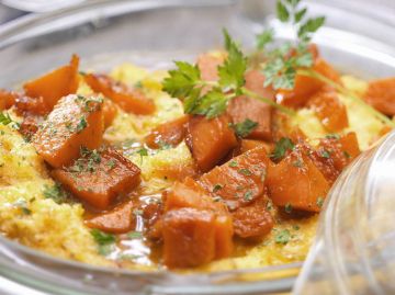 Polenta au Potiron et aux Champignons