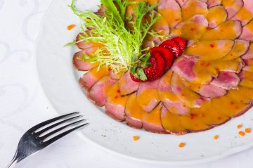 Carpaccio de canard à l’orange