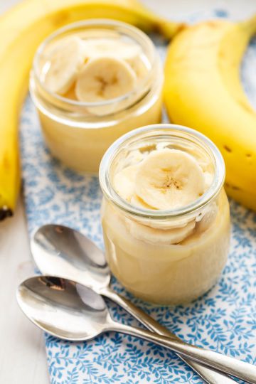 Crème à la banane aromatisée au rhum