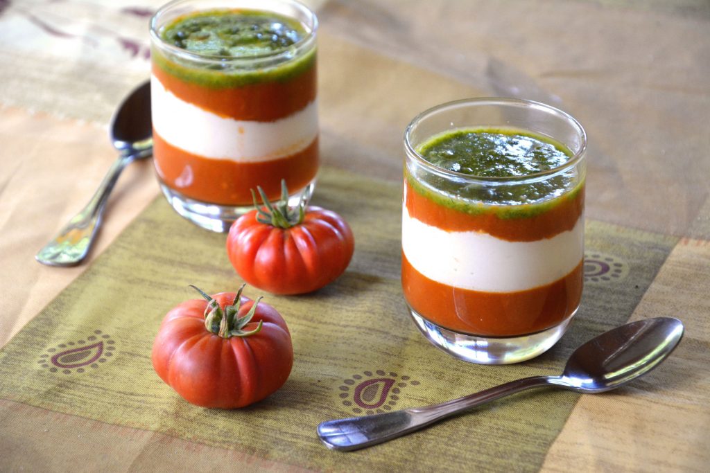 Tomate Mozza revisitée (en verrine)