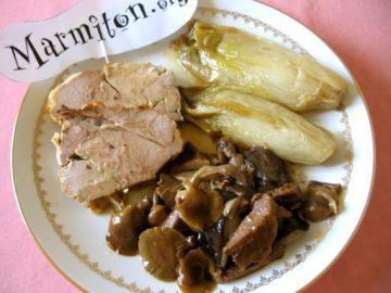 Rôti de veau en cocotte aux champignons