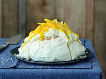 Pavlova noix de coco et mangue