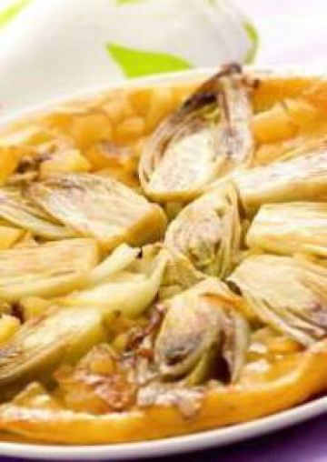 Tatin d'endives et pommes caramélisées au comté