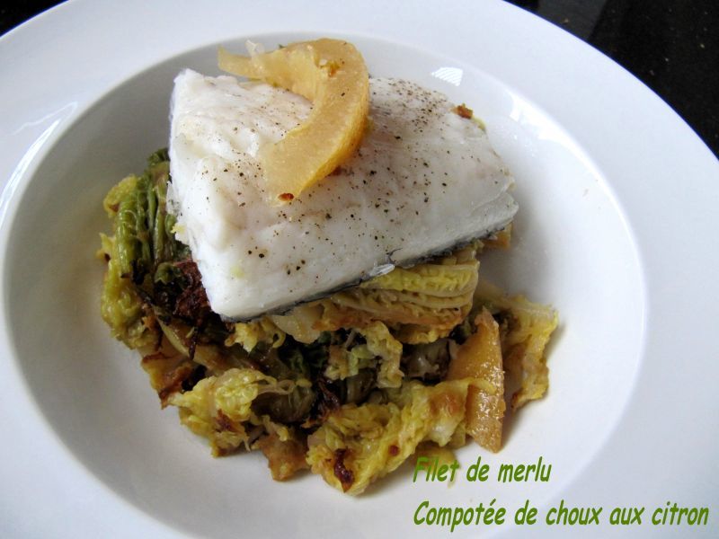 Filet de merlu au chou et 2 citrons