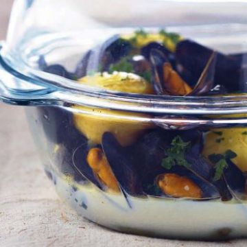 Pommes de terre-moules-crème