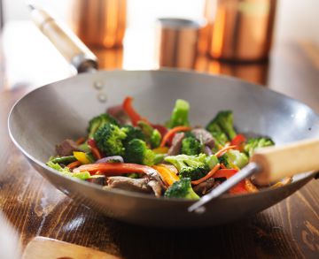 Wok de boeuf au brocoli et aux poivrons