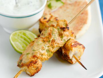 Brochette de poulet à la menthe et au yaourt 