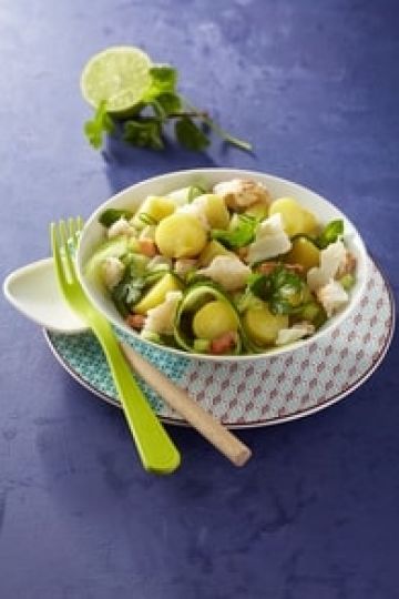 Salade de Ratte du Touquet au concombre et au crabe