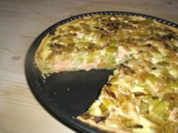 Tarte au saumon et aux poireaux