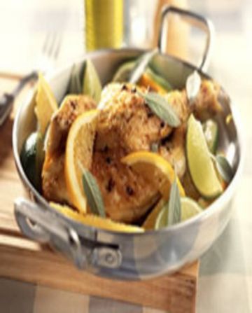 Poulet au citron vert et à l'orange