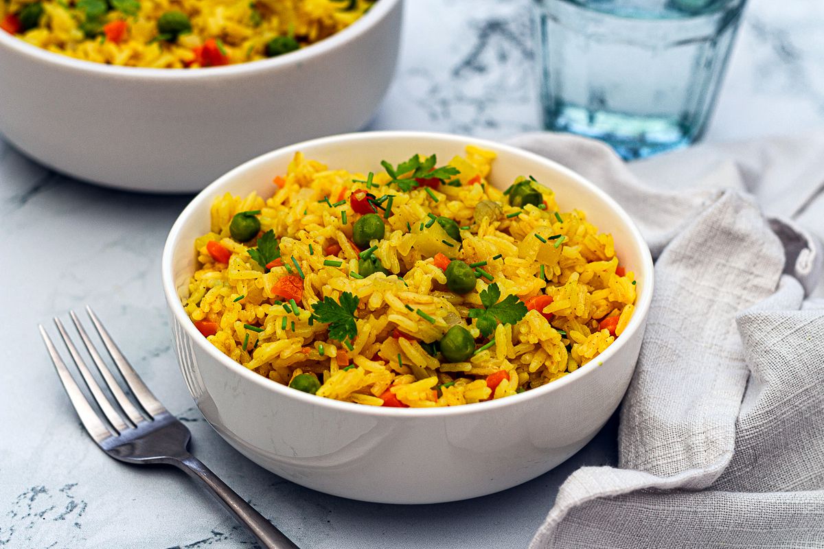 Riz au curry et petits légumes