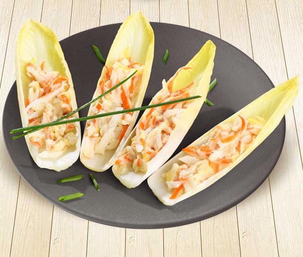 Barquettes d'endives au surimi