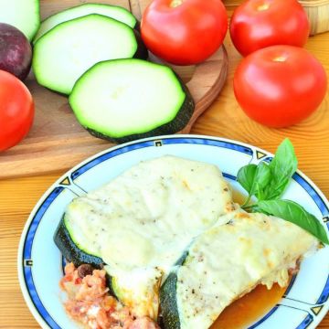 Gratin de courgettes au chèvre et aux lardons fumés