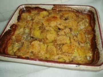 Gratin de cabillaud aux deux pommes