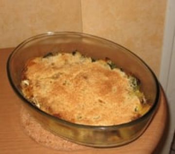 Gratin poireaux-champignons au fromage blanc