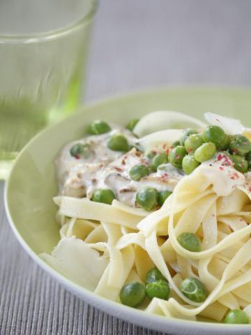 Tagliatelles au mascarpone et petits pois