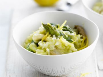 Risotto asperges et champignons