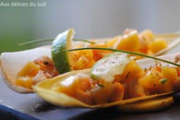 Endives aux crevettes et à la mangue