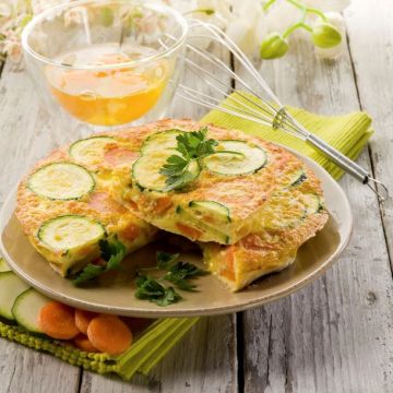 Quiche sans pâte carottes et saumon fumé aux courgettes