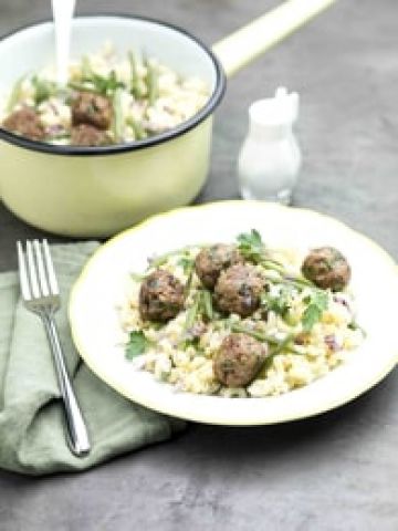 Pastasotto et ses boulettes de bœuf à la moutarde