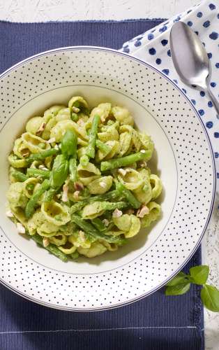 Gnocchis aux haricots verts et crème d'avocats