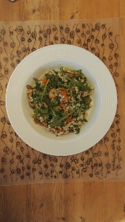 Salade d'orge champignons et rucola