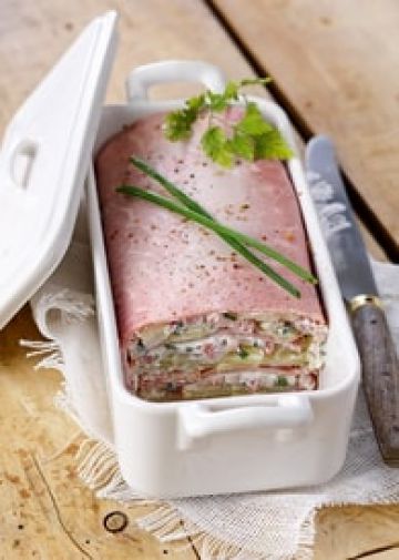 Terrine de jambon au chèvre et pomme de terre