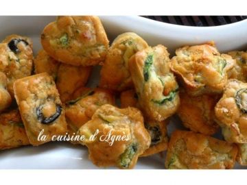 Mini cakes feta courgettes olives (sans gluten)