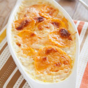 Gratin aux pommes de terre et potiron au comté