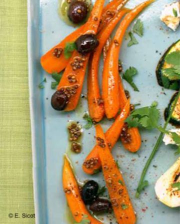 Salade de carottes cuites aux olives