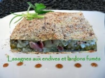 Lasagnes aux endives et lardons fumés