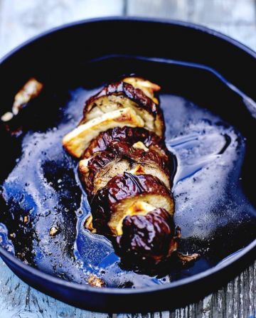 Aubergines et feta en portefeuille