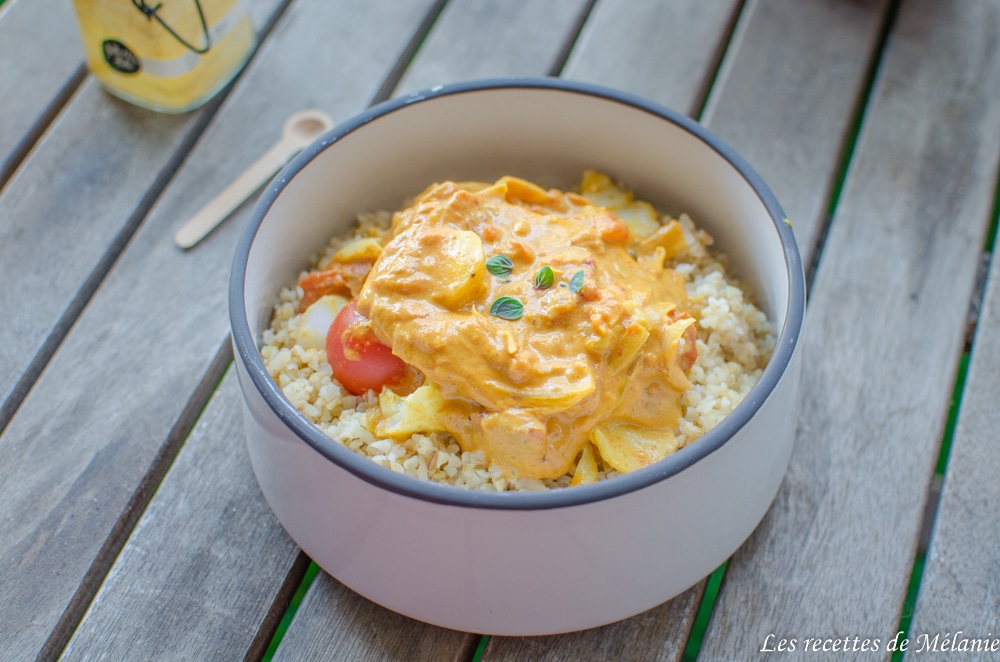 Curry de lieu jaune et boulgour