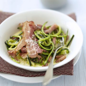 Courgettes carbonara 'régime'