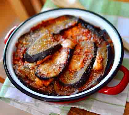 Recette Gratin d’aubergines, tomates, mozza façon lasagnes