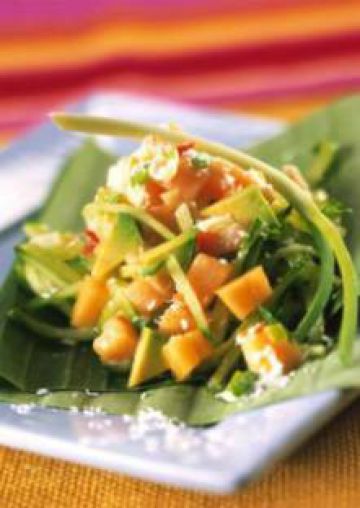 Salade épicée au melon et crème de coco