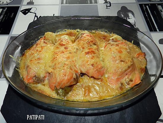 Roulades de chicons gratinées au saumon