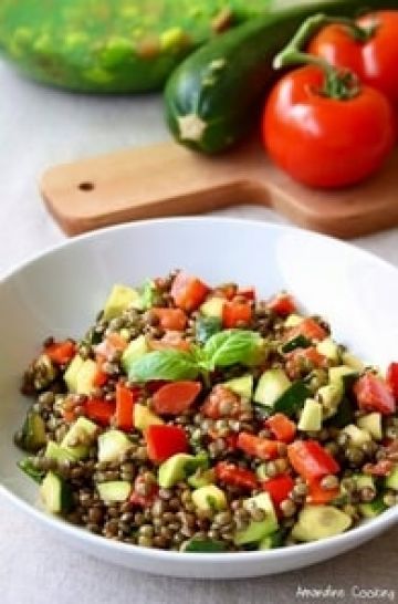 Salade de lentilles aux légumes