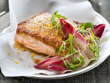 Pavés de saumon en croûte de quinoa 