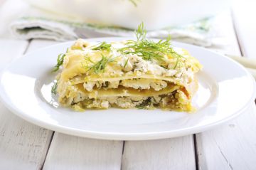 Lasagnes aux courgettes, crème et chèvre