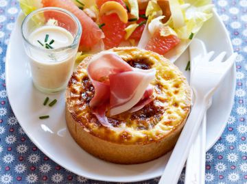 Tarte au gorgonzola et au jambon de Parme