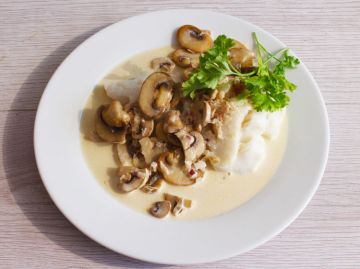 Cabillaud aux champignons sauce normande