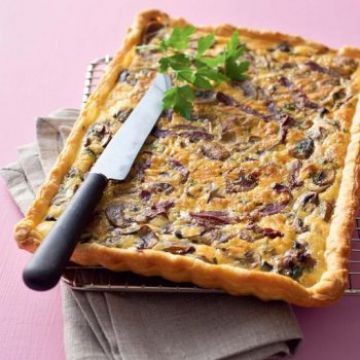 Quiche aux champignons et magrets fumés