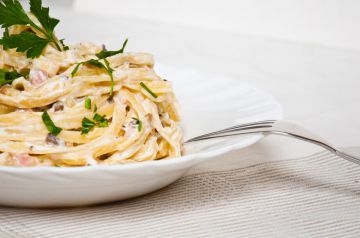 Spaghettis carbonara à la crème