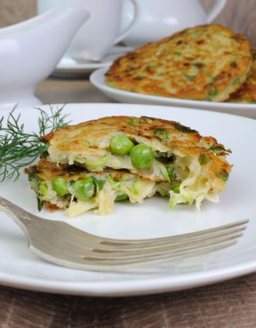 Galettes de légumes aux petits pois