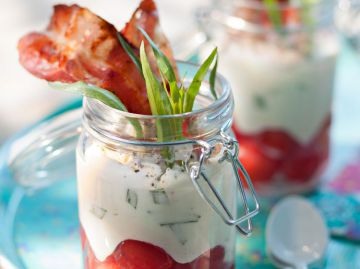 Verrine de tomates à la crème de chèvre