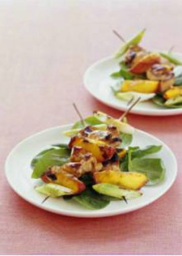 Brochettes de dinde aux nectarines