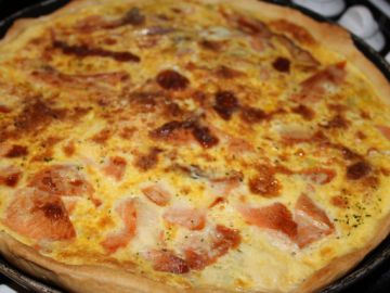 Quiche au poireau et saumon fumé