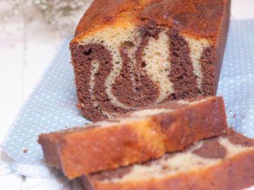 Cake marbré aux deux chocolats