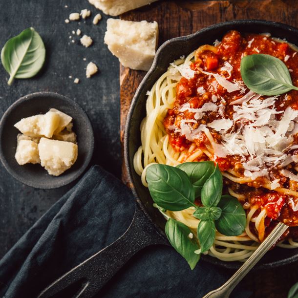 Pâtes aux tomates cerises et parmesan